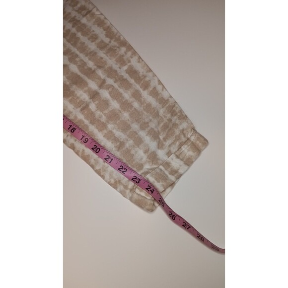 Old Navy Size Medium High-Waisted Beige Tie-Dye Linen-Blend Straight Crop Pants - Picture 9 of 10